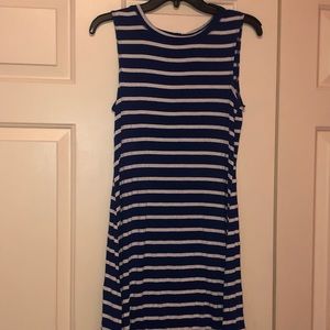 Blue & white striped dress